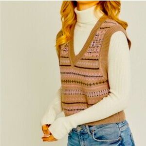 Love Tree | Mocha Knitted Sweater Vest | New with tags | Women Medium
